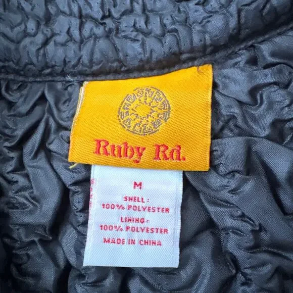 Ruby Rd 100% silk multicolored zip up jacket size medium - Picture 6 of 15